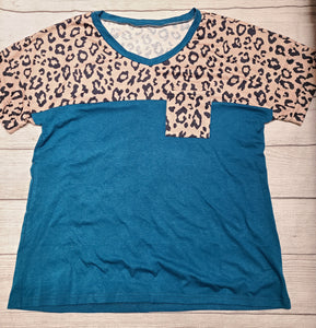 turqouise cheetah tshirt