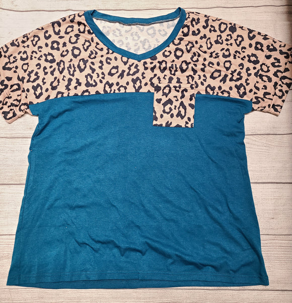 turqouise cheetah tshirt