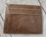 leather and cowhide card holder- steerhead