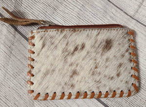 hair on hide tooled pouch