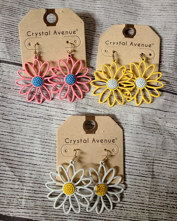 large colorful flower earring
