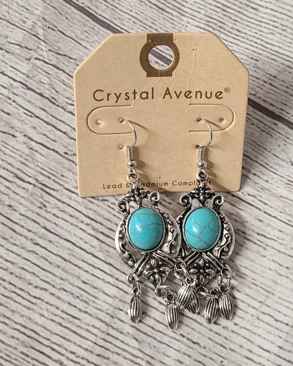 dangle turquoise colored stone earrings
