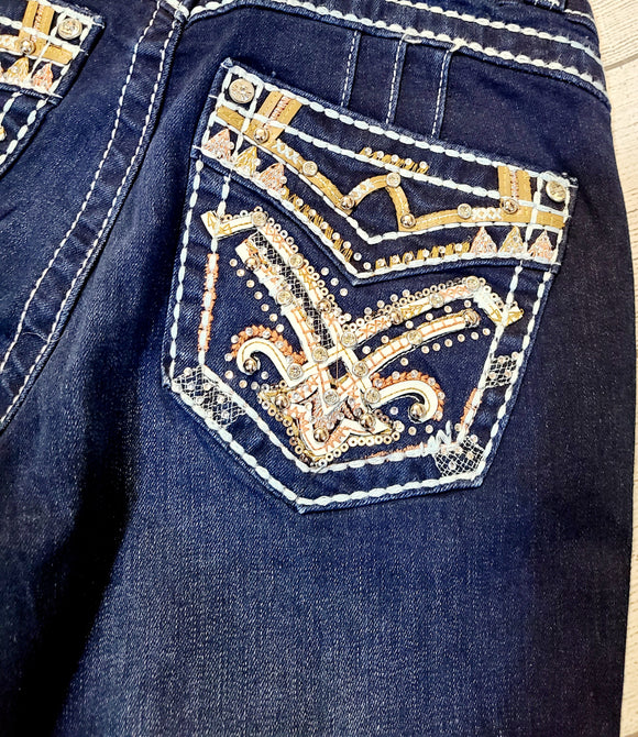 copper bling bootcut jeans