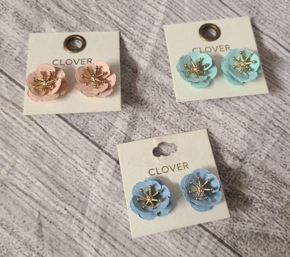 metal flower earring studs