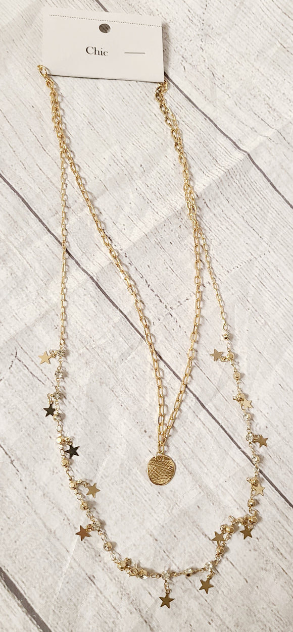 3 layer star necklace