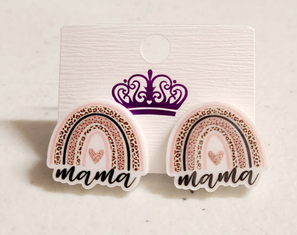 pink mama rainbow earring