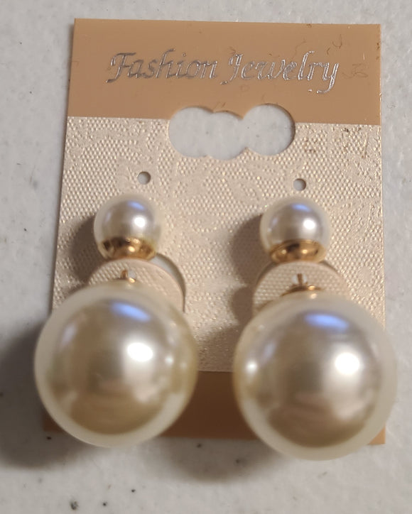 dual pearl earrings