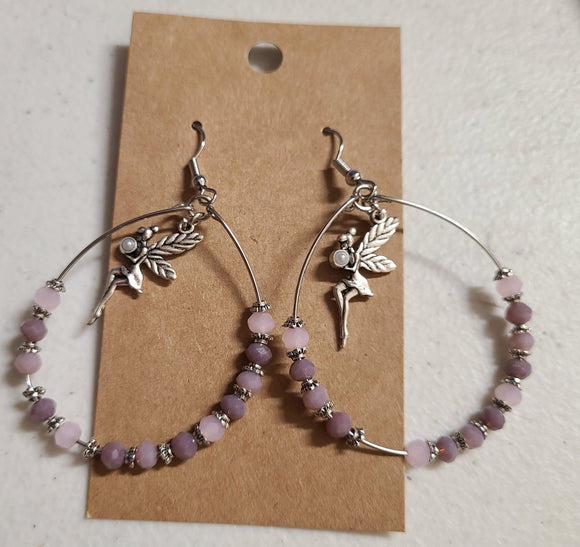purple fairy earring