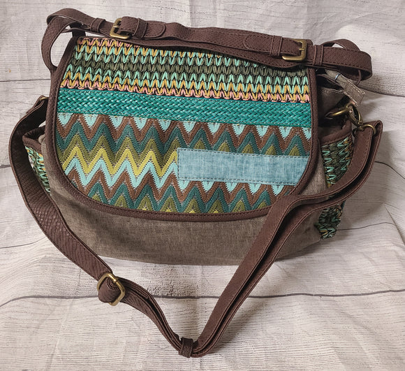 inkki cloth duffle purse- unique designs and colors with dual straps