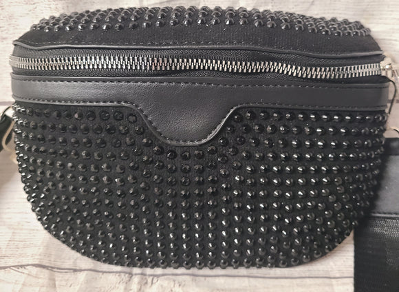night on the town rhinestone studded fanny pack