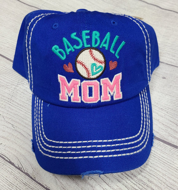 blue baseball mom ballcap