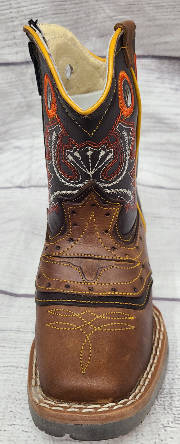 toddler handmade cowboy boot with zipper-bebe rodeo