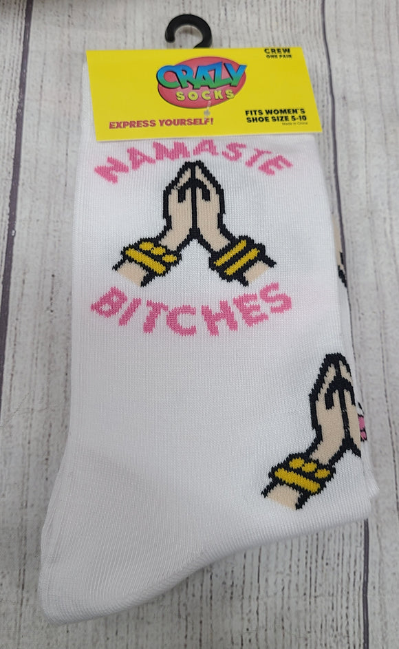 crazy socks- namaste b*itches