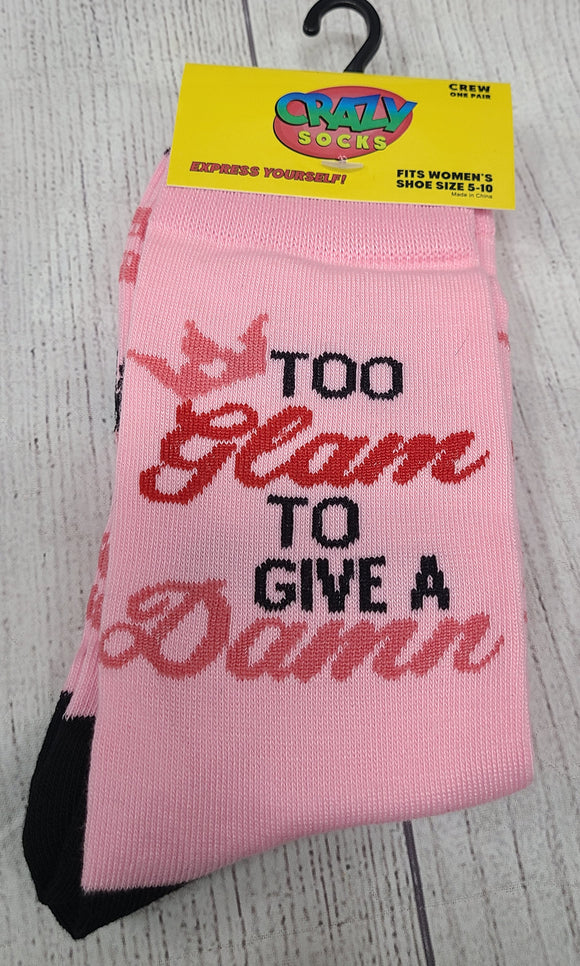 crazy socks- too glam to give a d*mn