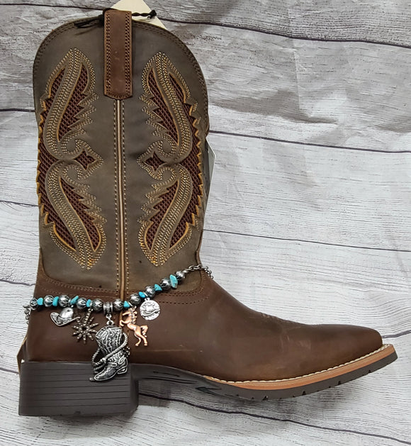 western boots, horses, spurs, hats boot bracelet