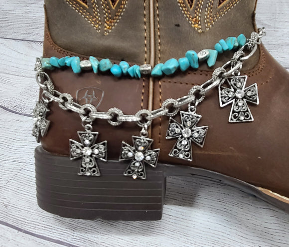 heavy cross boot bracelet