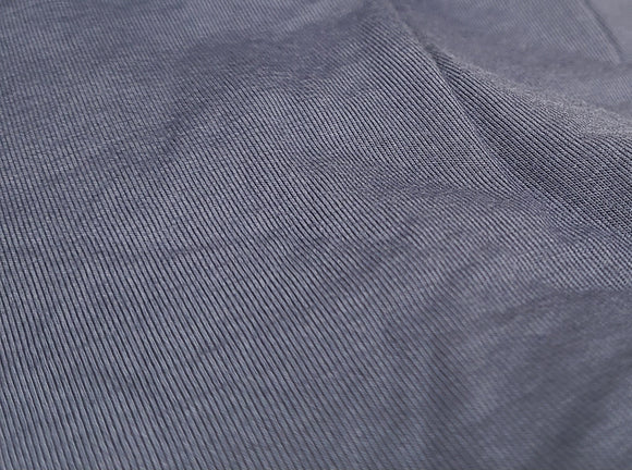 basic high low knit top- denim blue