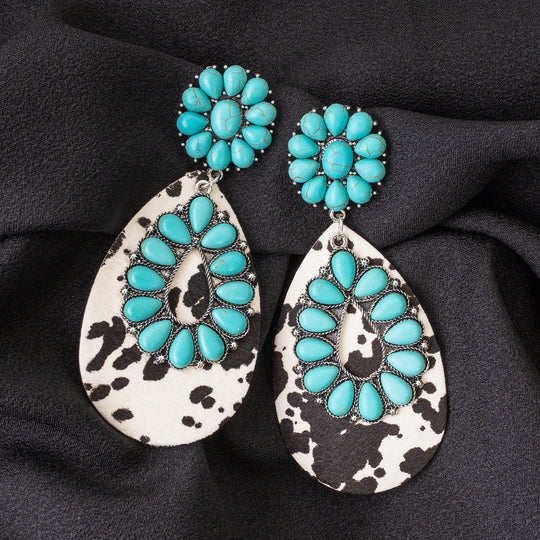 cow and leopard earrings