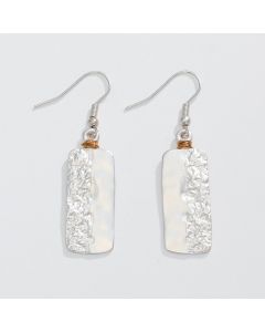 matte silver textured drop earrings