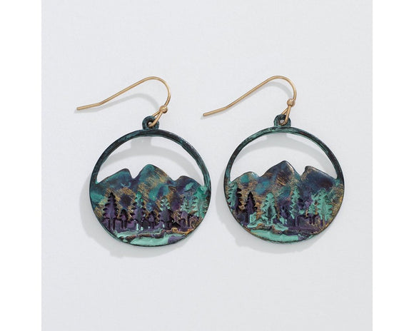 patina mountains earring