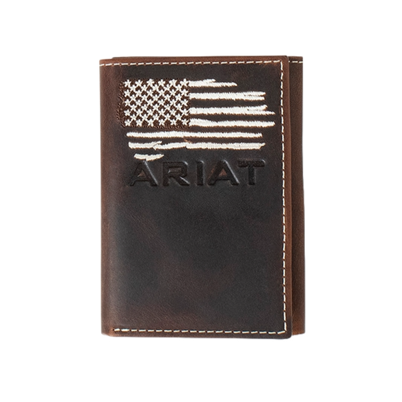 Ariat Distressed American Flag Trifold Wallet A3553934