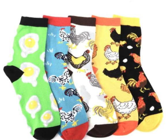 chicken and rooster socks