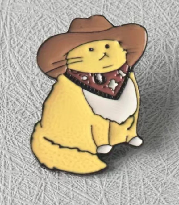 cowboy cat pin