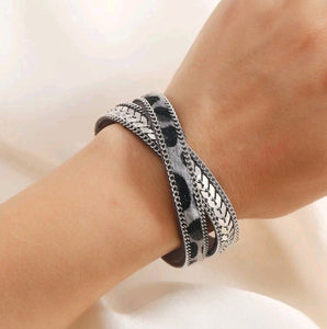 leopard print magnetic bracelet