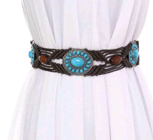brown rope concho belt