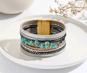 turquoise stone magnetic bracelet