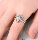 2 piece cubic silver ring