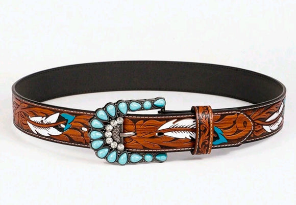 painted feather belt
