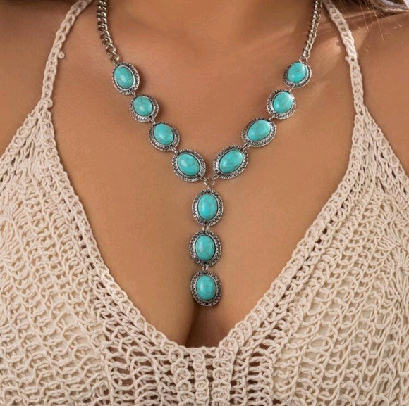 turquoise concho necklace