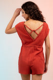 open back romper with pockets