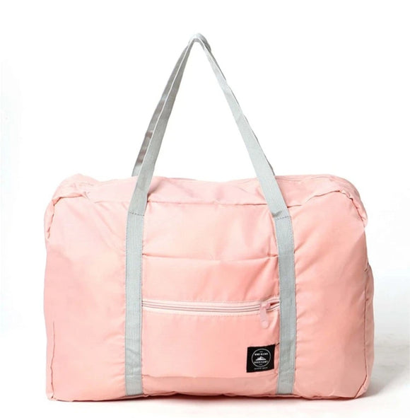 pink duffel bag