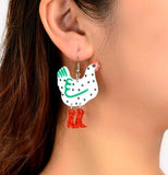 acrylic chicken earring