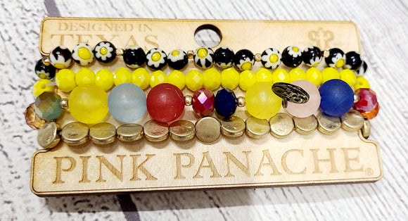 4 stretchy strand bracelet sets by pink panache- daisy