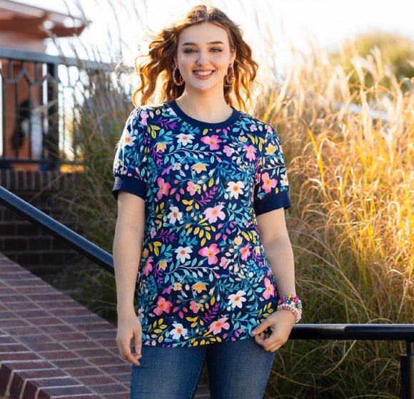 floral chic girl t shirt