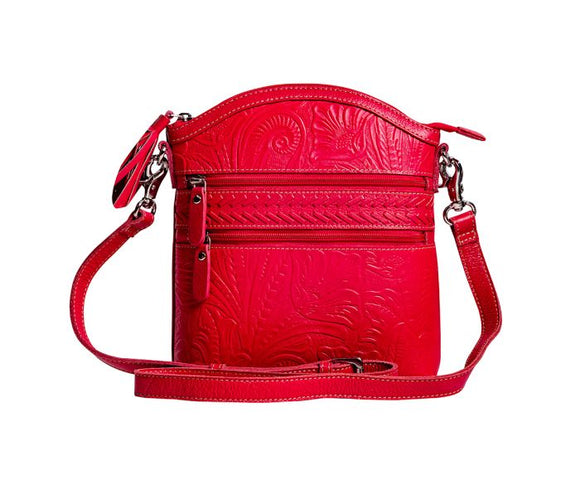 CLARENDON EMBOSSED LEATHER BAG bright pink