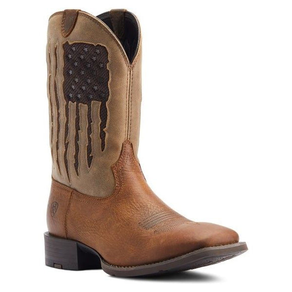 Ariat Faithful Brown Sport My Country VenTEK Men's Wide Square Western Boots 10044564