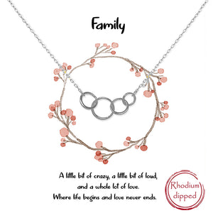 RHODIUM DIPPED FAMILY NECKLACE - SILVER