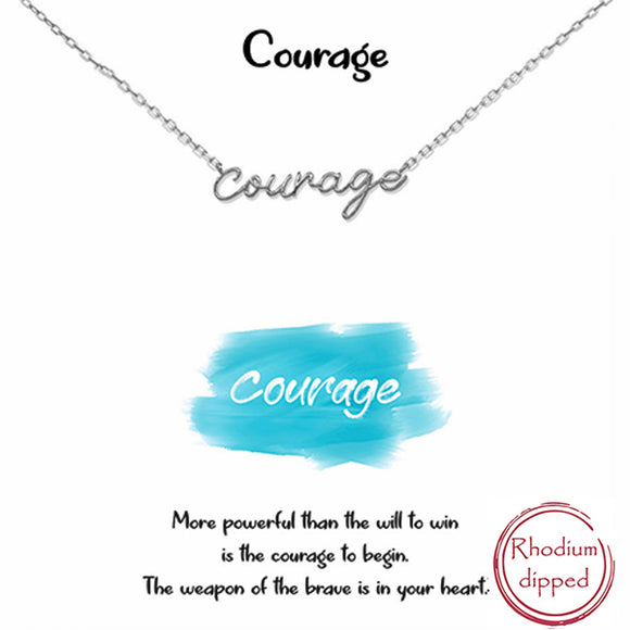 RHODIUM DIPPED COURAGE NECKLACE - SILVER