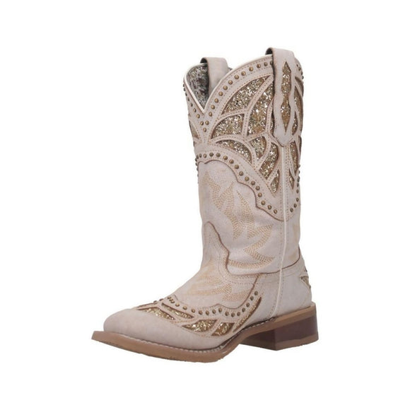 Laredo Women's Eternity White Glitter Inlay Western Boot 5867