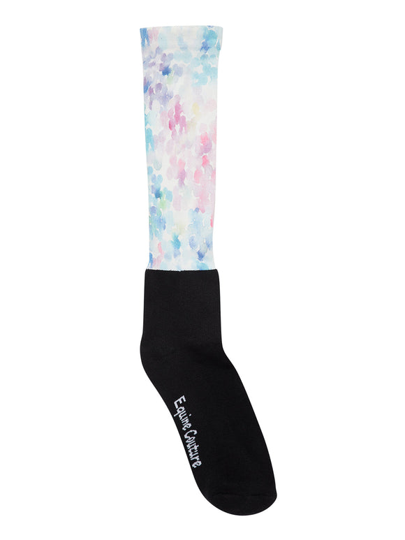 watercolor -  EQUINE COUTURE PRINTED OVER-THE-CALF BOOT SOCKS- 22