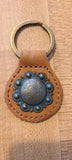 Montana West Real Leather Engraved Concho Key Fob/Key Chain 1Pcs