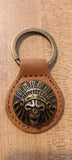  Montana West Real Leather Indian Chief Skull Key Fob 1Pcs