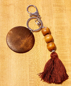 brown beaded keychain