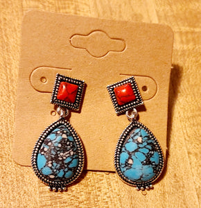 red stone earring