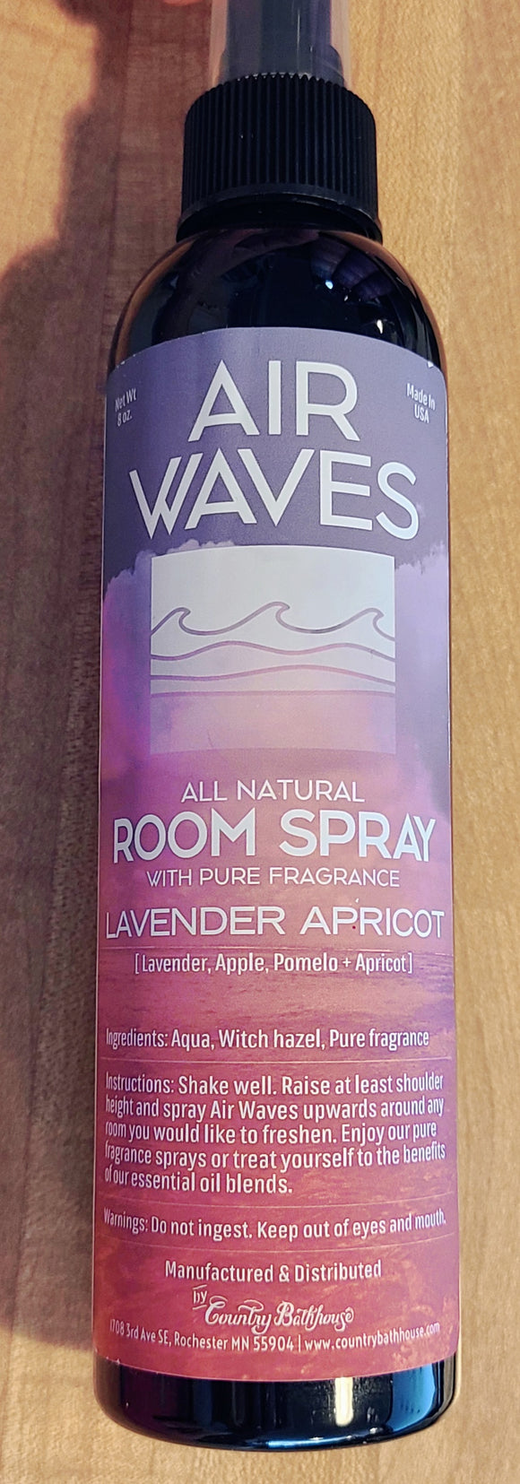 Air waves room spray lavender apricot scented