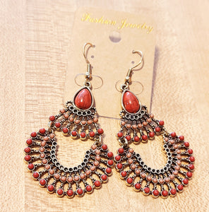 red and light pink earring